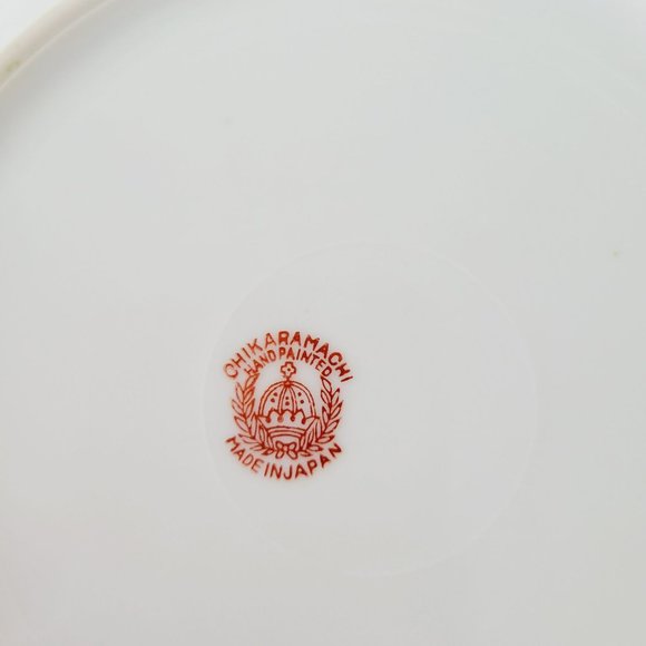 Vintage Floral Chikaramachi Gold & Cream Embossed Hand-Painted Salad Plates(2) - Picture 11 of 13